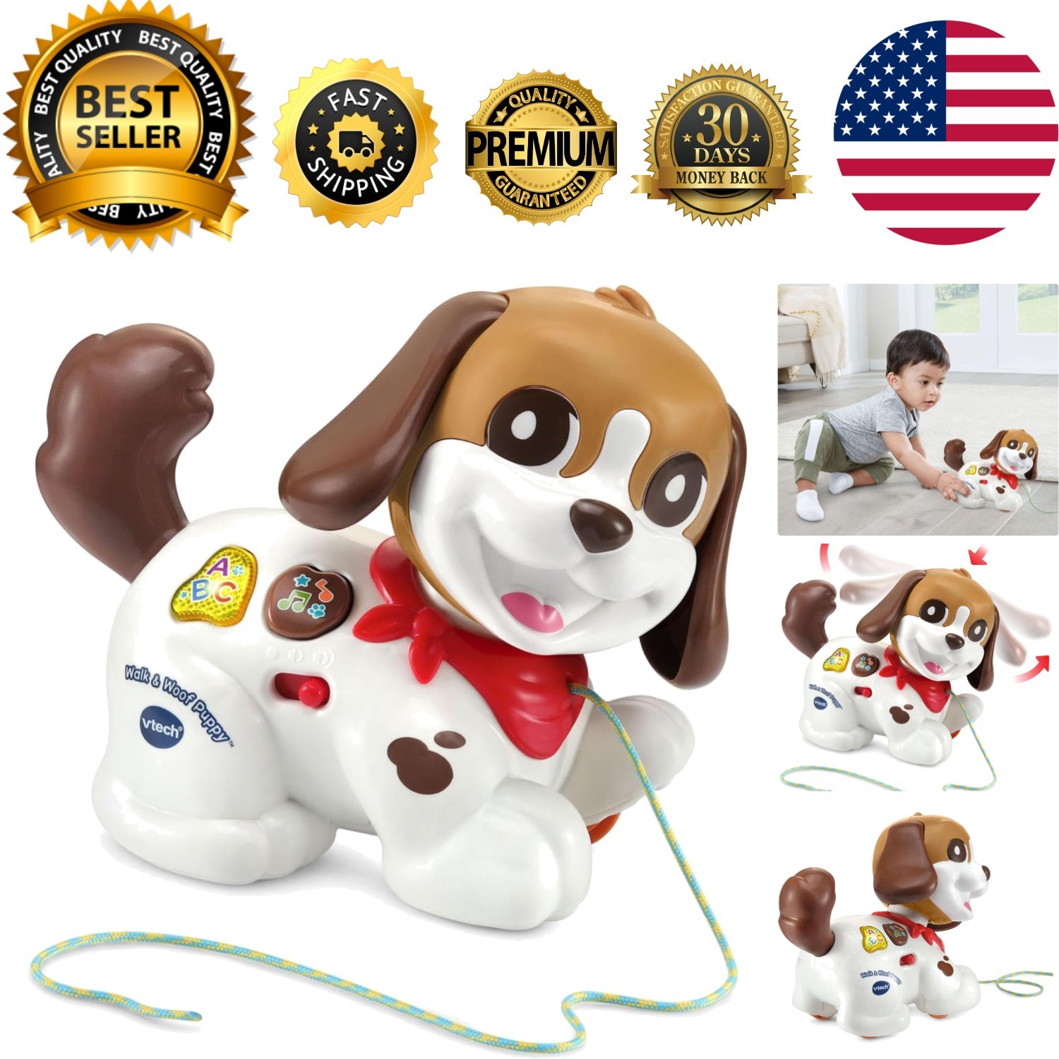 Colorful Walk and Woof Puppy with Pull-Leash – Fun Learning Toy for Toddlers