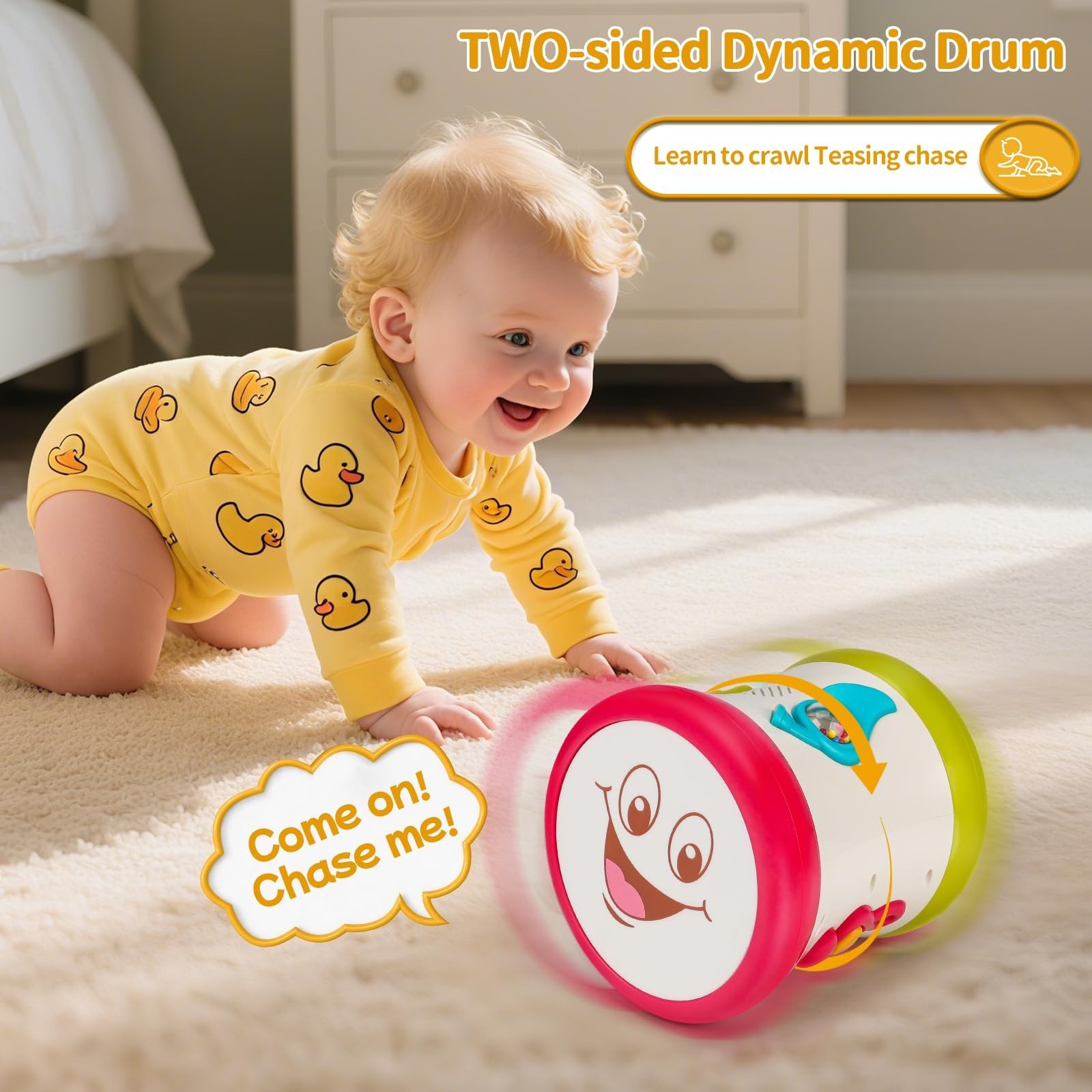 5 in 1 Baby Toy 0-6 Months Musical Early Learning Toy Drum for 1 Year Old…