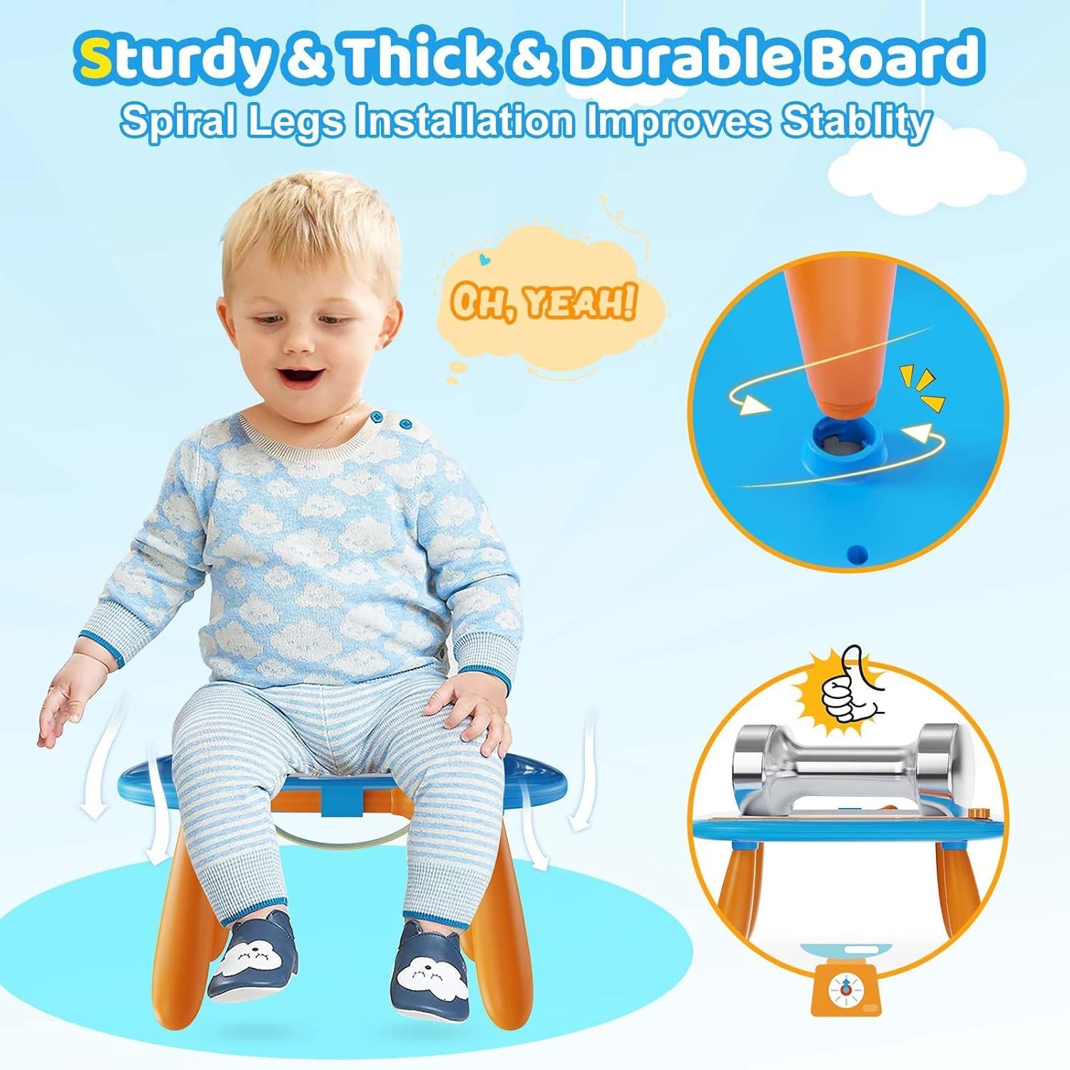 NEW Kikidex Magnetic Drawing Board with Doodle Pad Educational Toy Light Blue