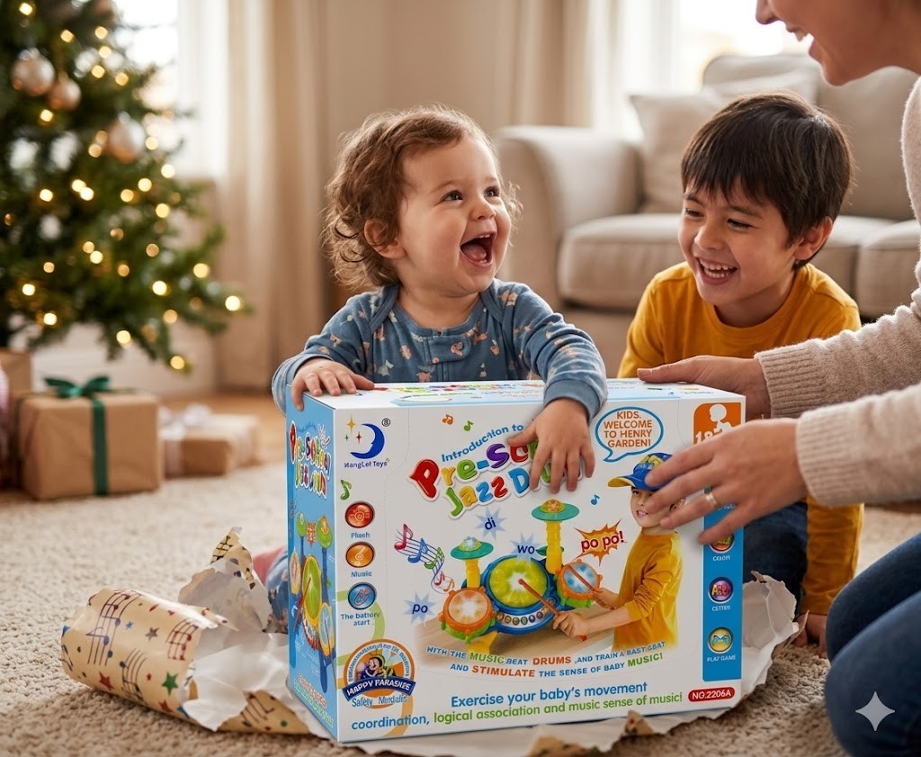 Educational Toys For 2 Year Old Baby Kids Toddlers Boy Girl Learning Drum Set