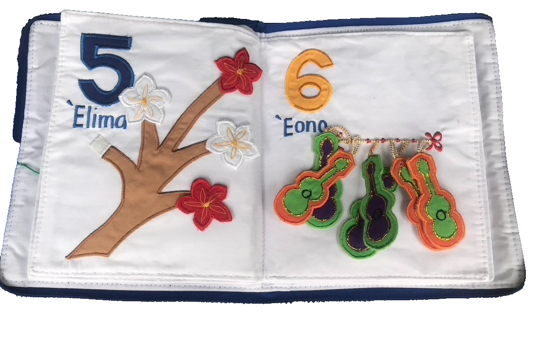 Hawaiian Counting Embroidered Cloth Baby Books, My Quiet Book, Numbers, *READ *