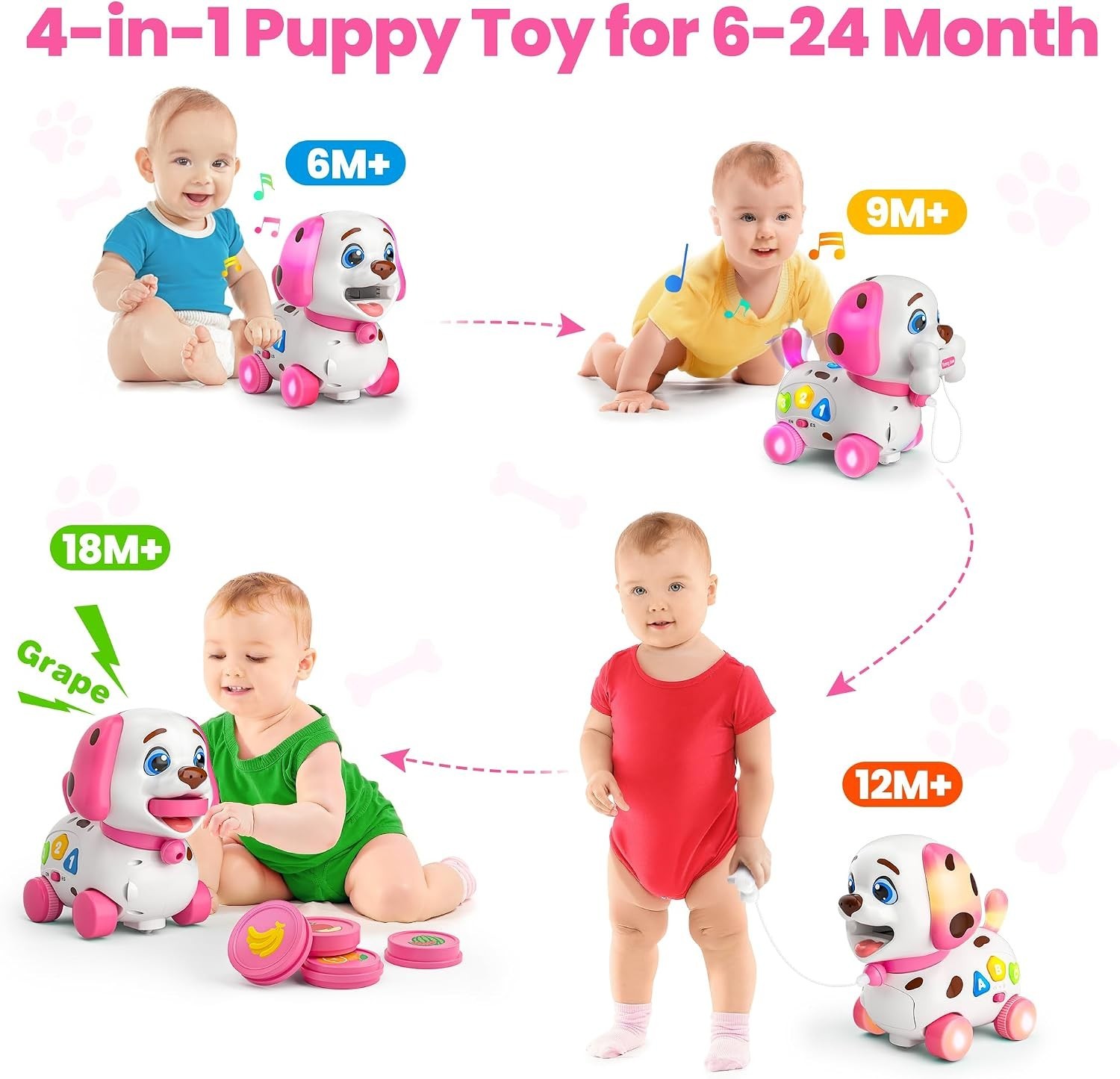 Puppy Toy for 1 Year Old Girl Gift, Musical Baby Toy 6-12-18 Month, First Bir…