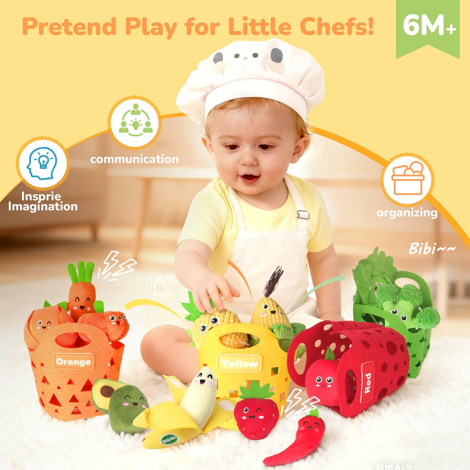 WOWOHAGE Baby Color Sorting Sensory Toys for 6-12 Months – Standard, Colorful