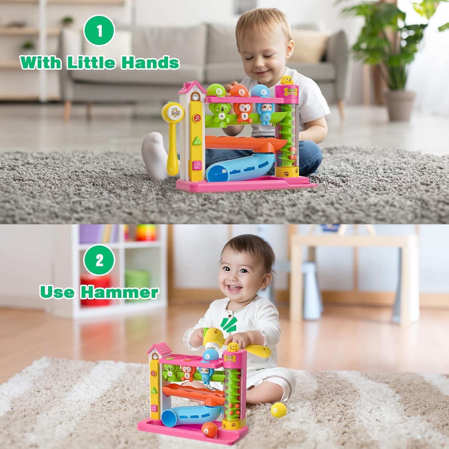 Musical Bilingual Ball Drop Toy w/ Lights – Toddler Gift 12–18 Months NEW