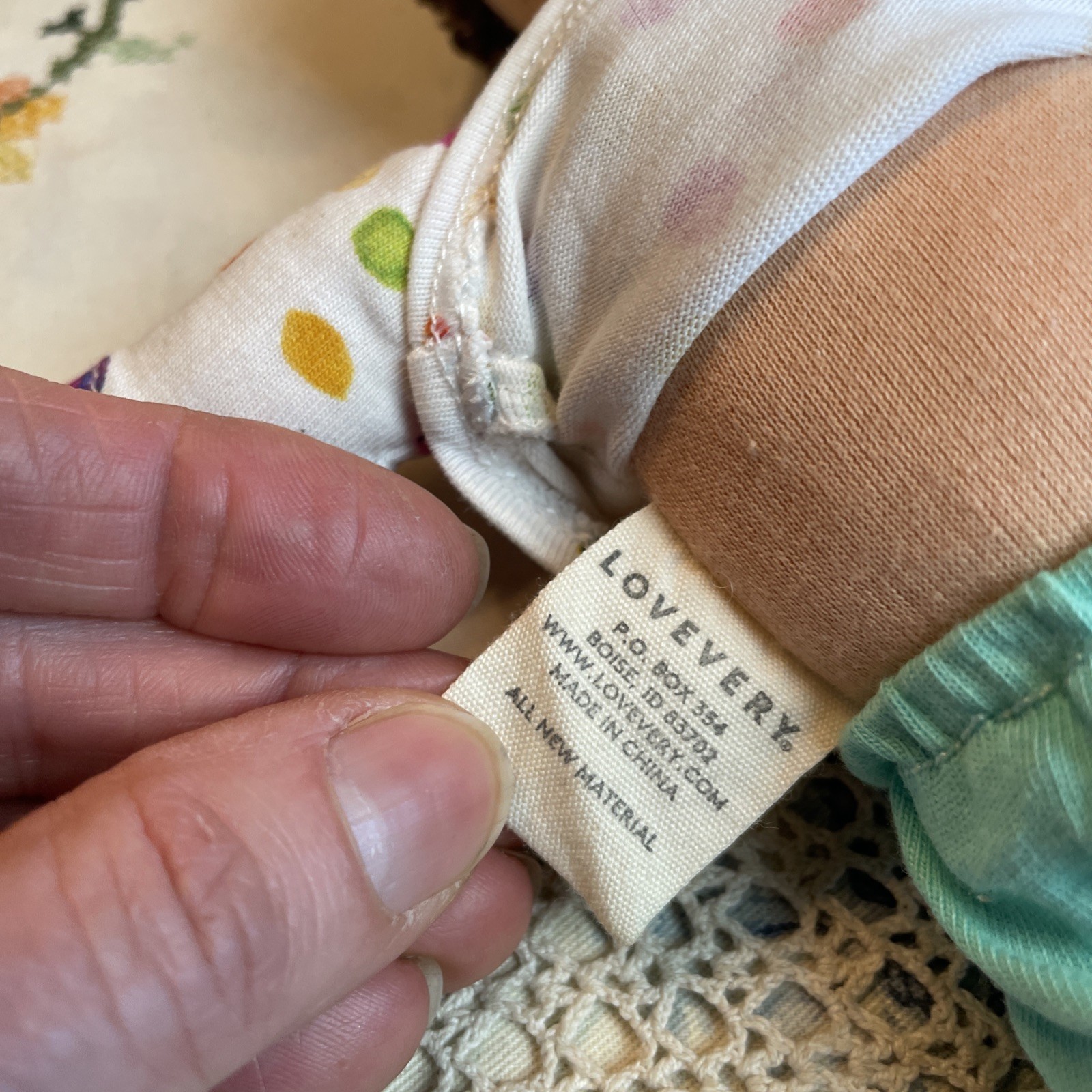 Lovevery Montessori Gender Neutral Baby Avery 9 1/4” Plush Doll Toy Soft Cloth