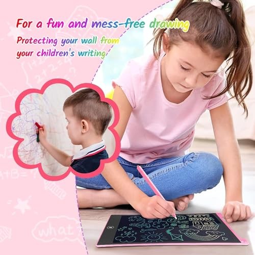 10 Inch 2 Pack LCD Writing Tablet, Colorful Doodle Board Drawing Blue Pink