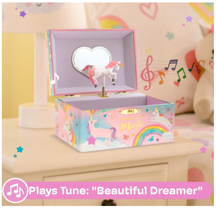 Toys for Girls Teen Kids 4 5 6 7 8 9 – Jewelkeeper Musical Unicorn Jewelry Box