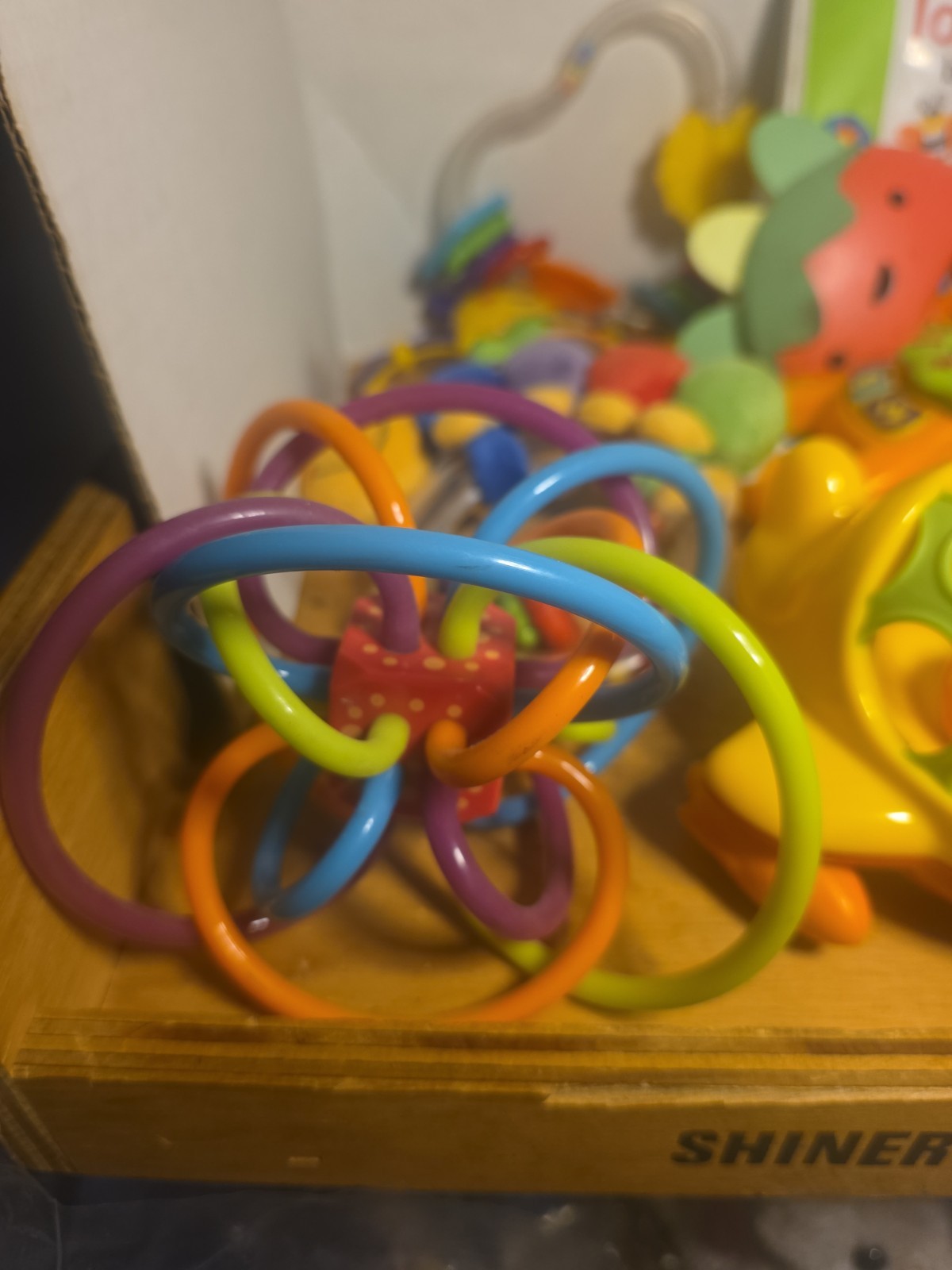 Large Lot Of 15 Developmental Baby Toys Teethers Rattles Sensory, Interactive