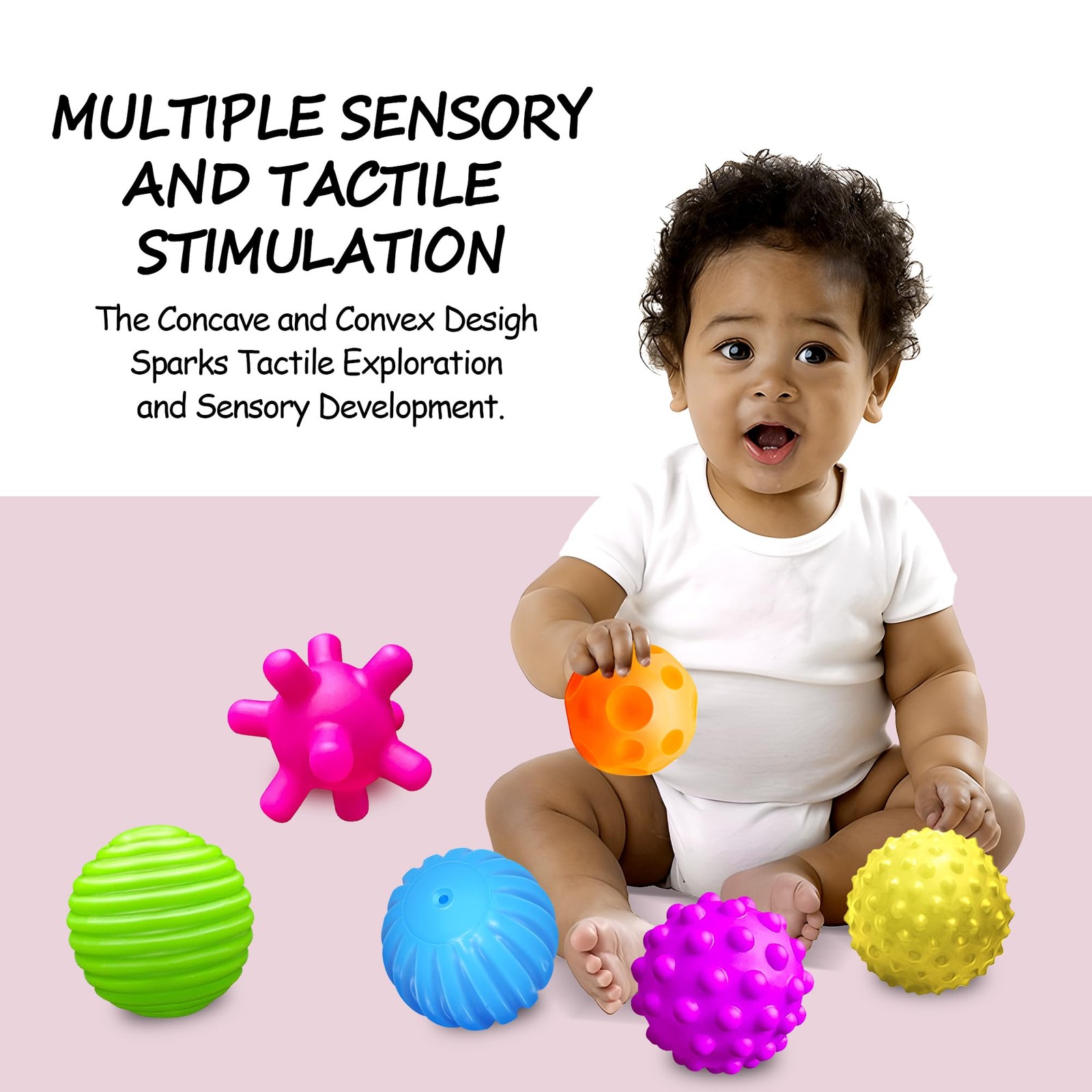 Multicolor Sensory Balls Baby Toys Tactile Development Teething and Fun