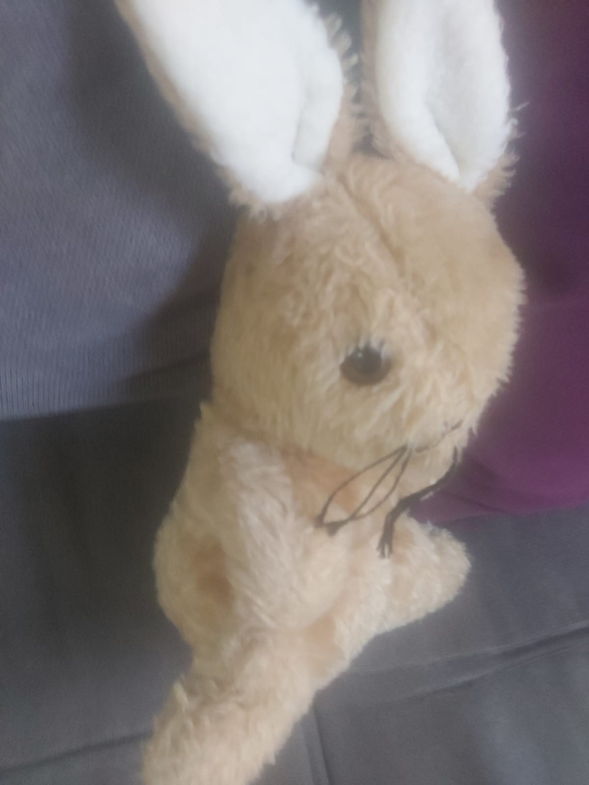 vintage style beige bunny rabbit plush stuffed animal soft cuddly toy white ears