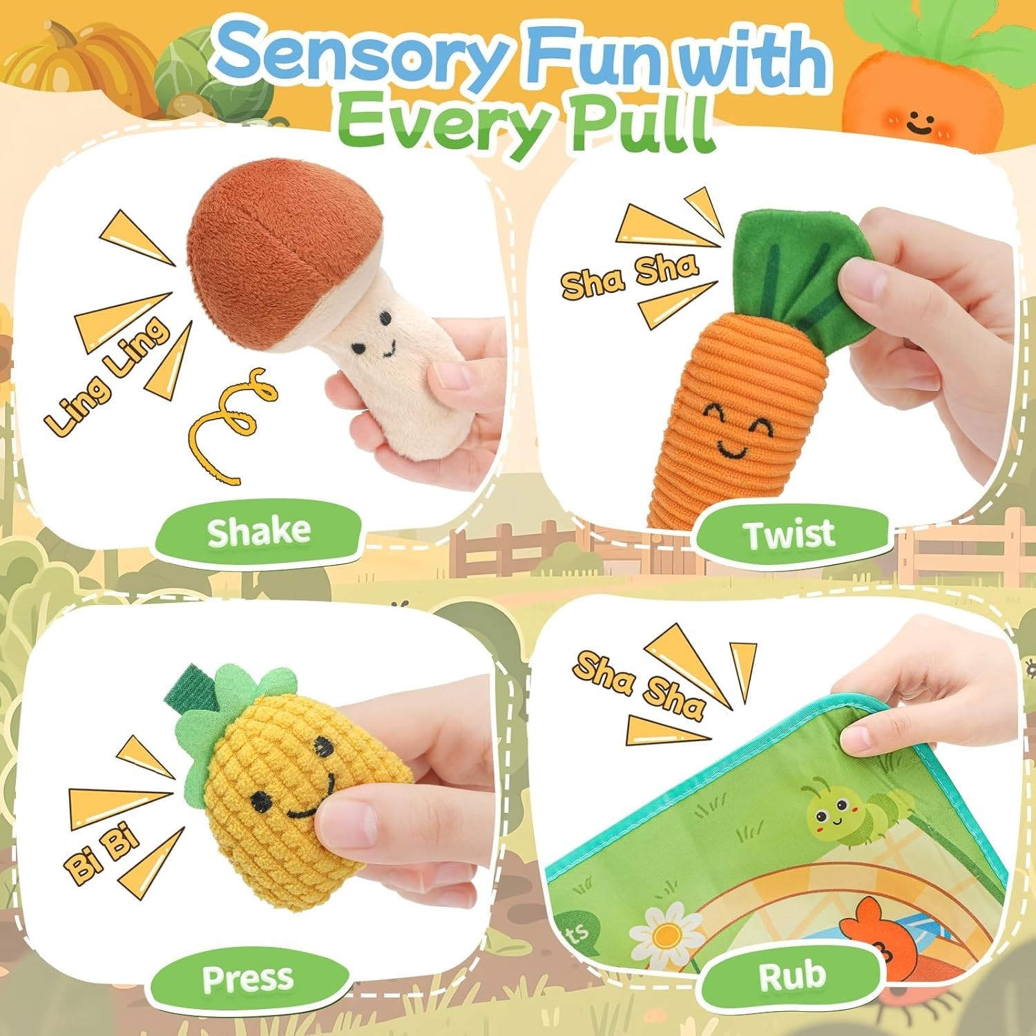 Baby Montessori Sorting Toys,Sensory Crinkle Toys Shape Sorter Game for Babies