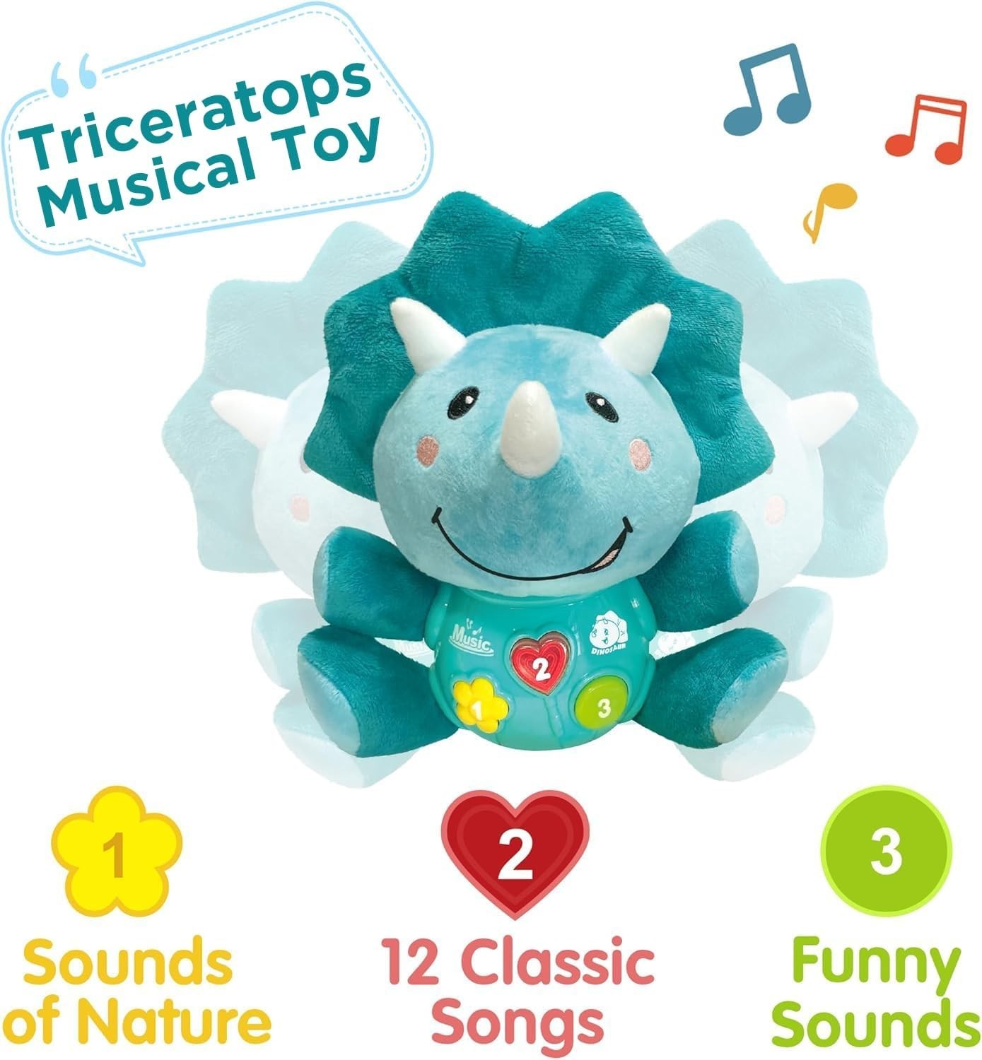 Baby Dinosaur Plush Toy Soft Light Music Infant Baby Shower Gift