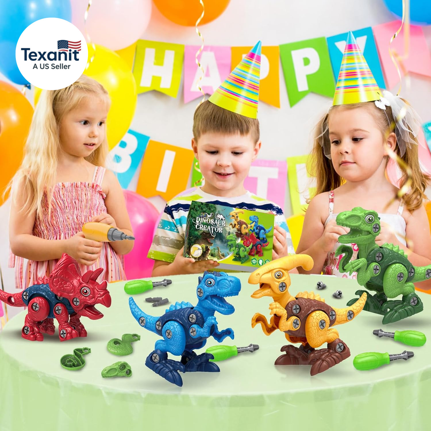 Dinosaur Toys for 3, 4, 5, 6, 7 Year Old Boys, Take Apart Toys with Electric Dri