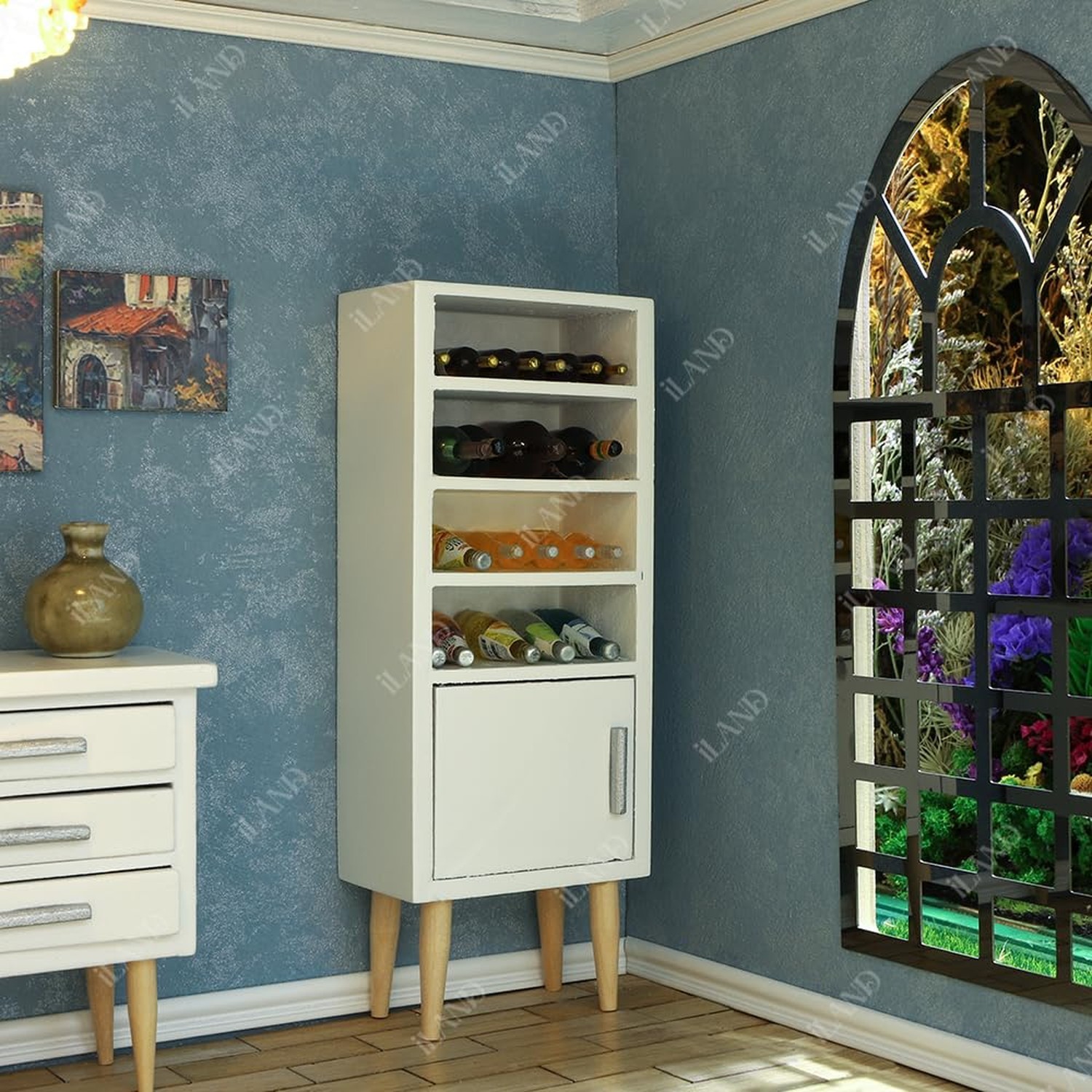 iLAND Dollhouse Furniture on 1/12 Scale of Dining-Room, Wooden Doll House Fur…