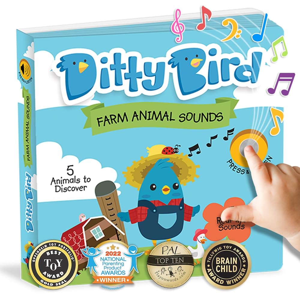 Ditty Bird Farm Animal Sounds Book for Toddlers Learning and Fun