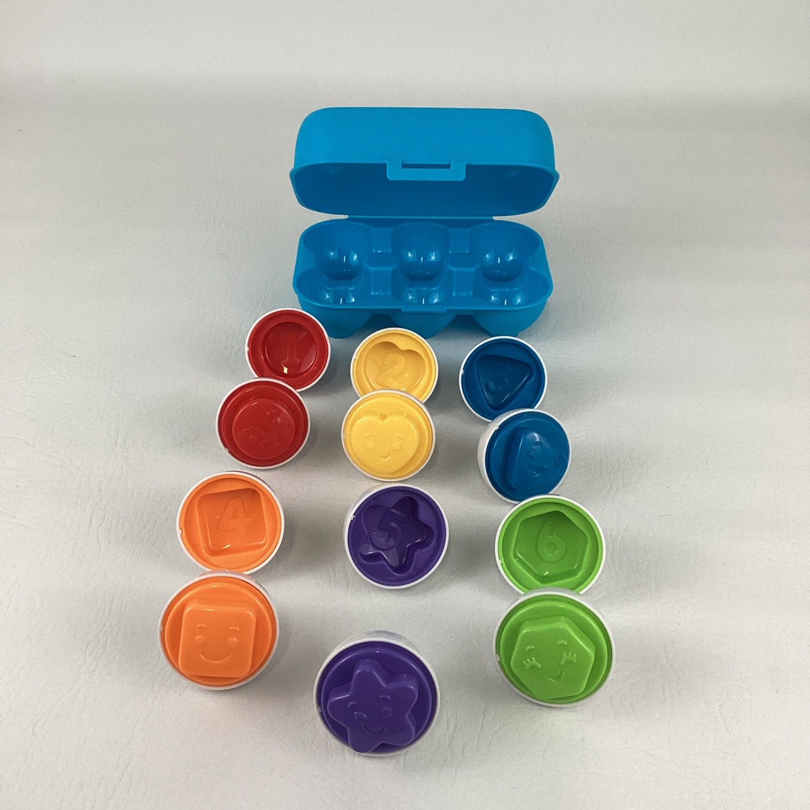 Rainbow Shape Sorter Eggs Counting Numbers Colors Vintage Evenflo Puzzle Lot