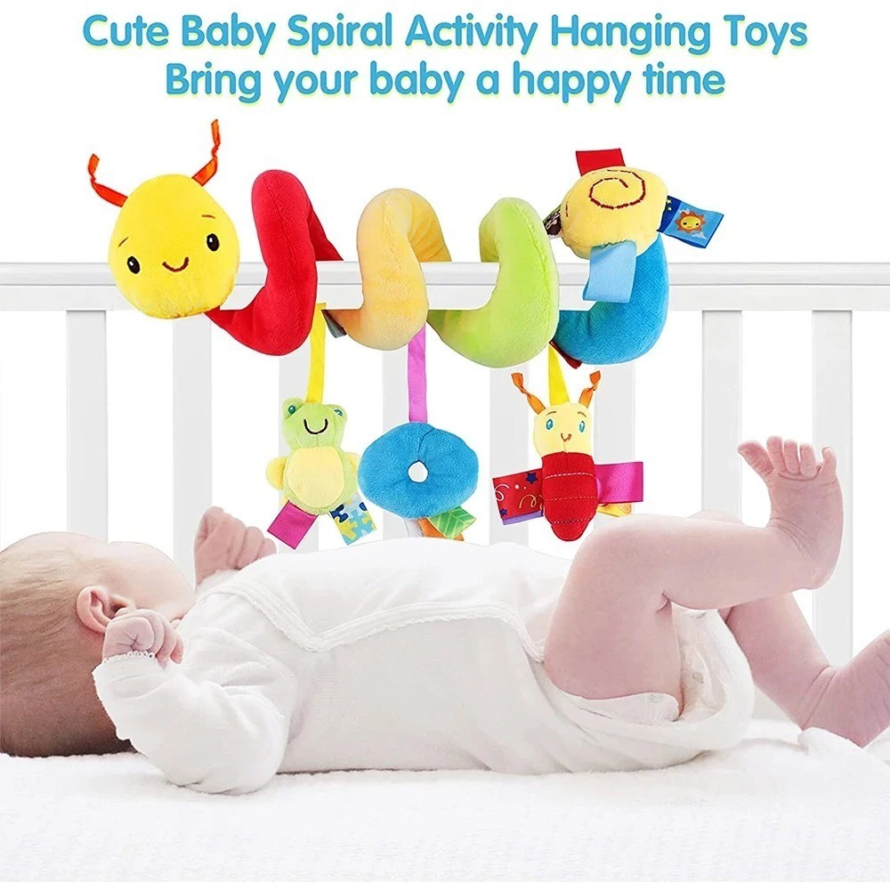 🎶 Baby Spiral Activity Toy – Musical Stroller & Crib Hanging Rattle Toy