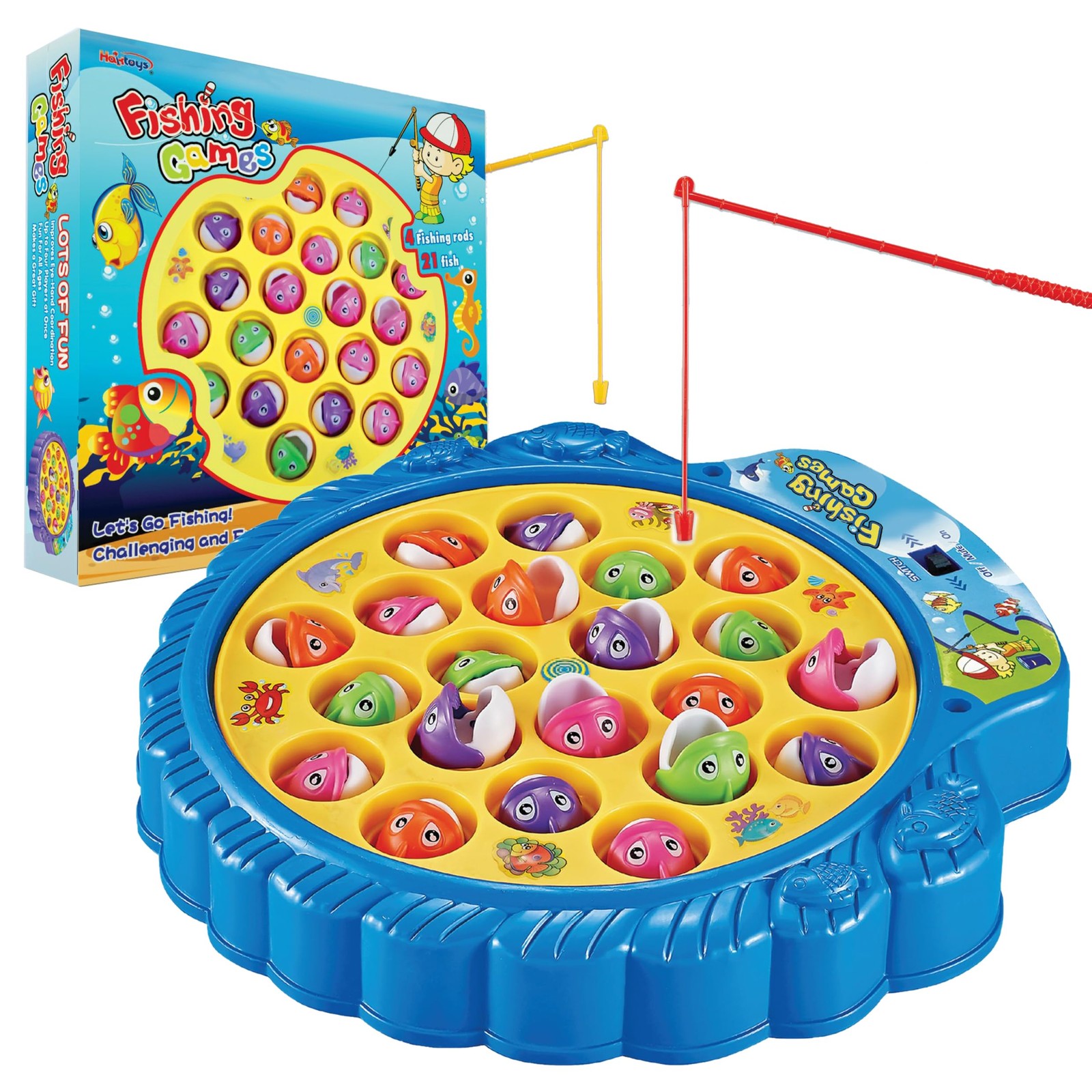 Fishing Game Toy for and Toddlers, Rotating Fish Catching Board Game, Battery…