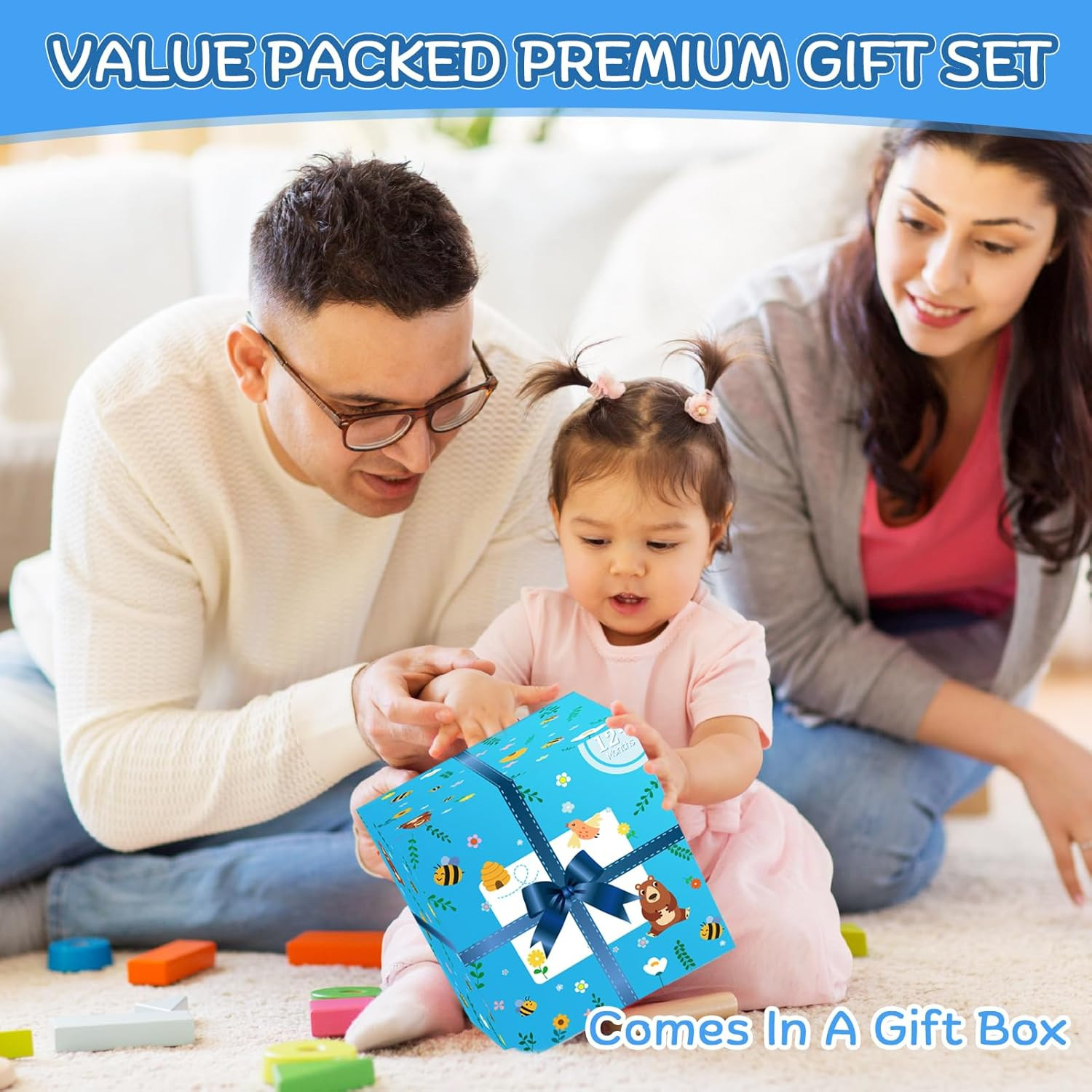 Wooden Activity Cube | Montessori Toys for 1 2 3 Year Old Toddlers | One Year Ol