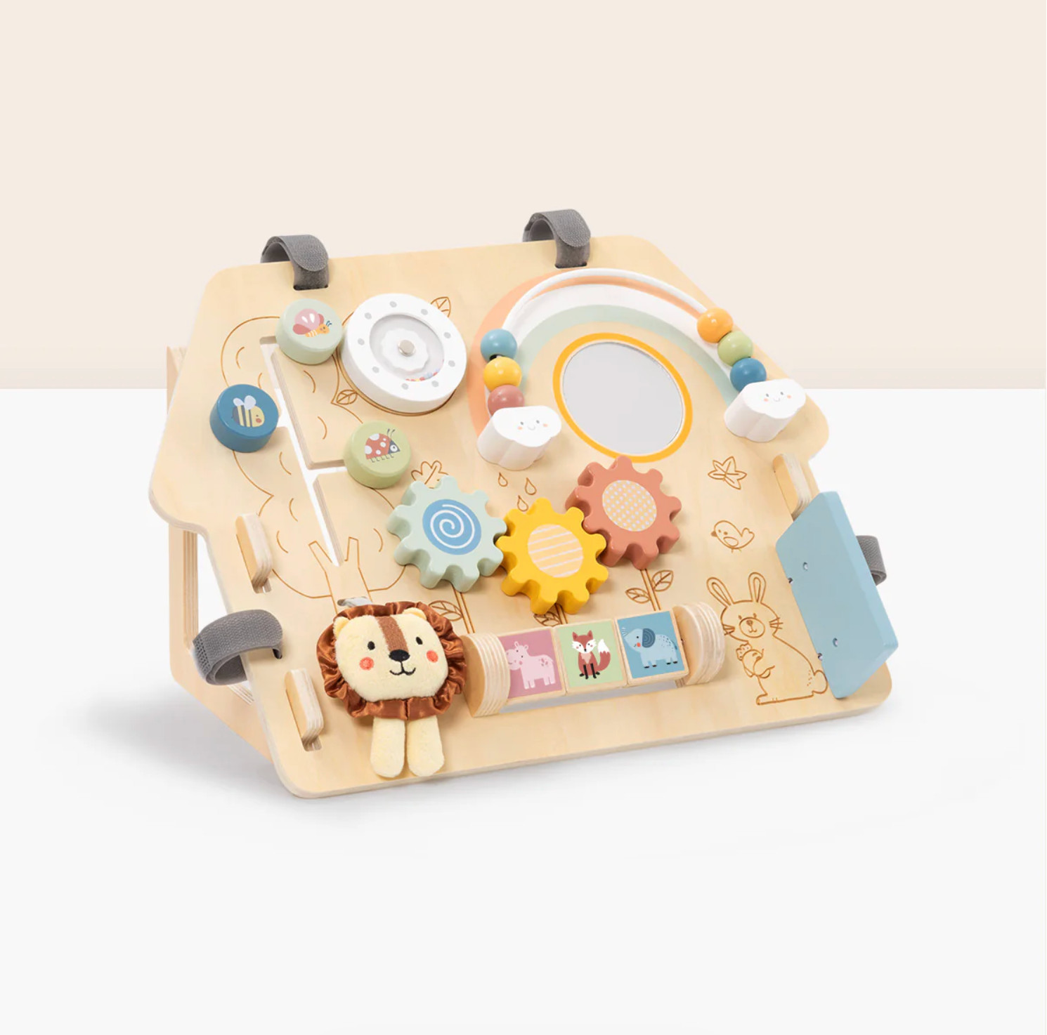 Wooden Toddler Busy Board Sensory Activity Toy Montessori Learning Board