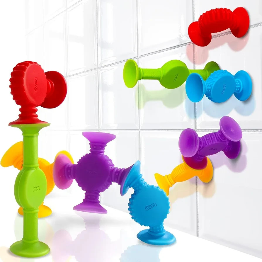 BUNMO Suction Bath Toys – 10pc Sensory Tub Toys for Kids Ages 3+ – STEM Learning