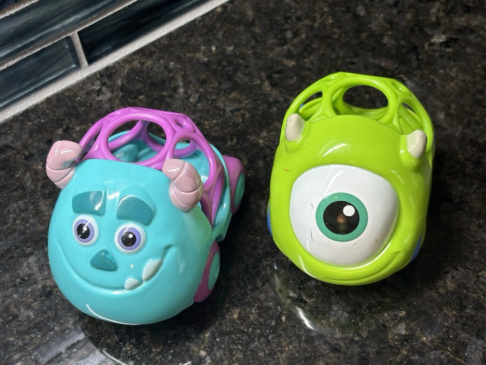 Disney Baby Oball Go Grippers Push Cars Monsters Inc Sully And Mike Set Of 2