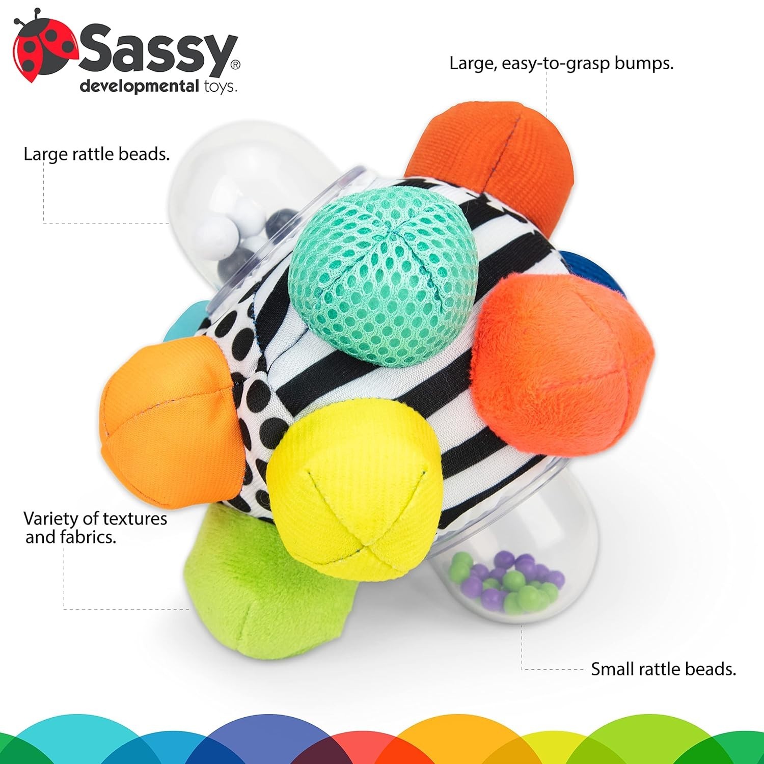 Multi-Color Developmental Bumpy Ball for Baby Motor Skills