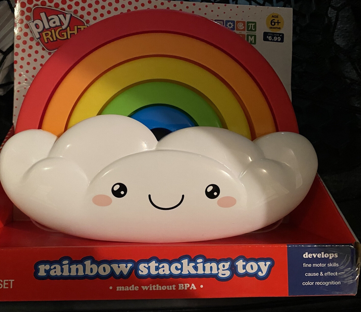 Rainbow Cloud Stacking Toy Learning Toy For Ages 6+ Months UNISEX NEW