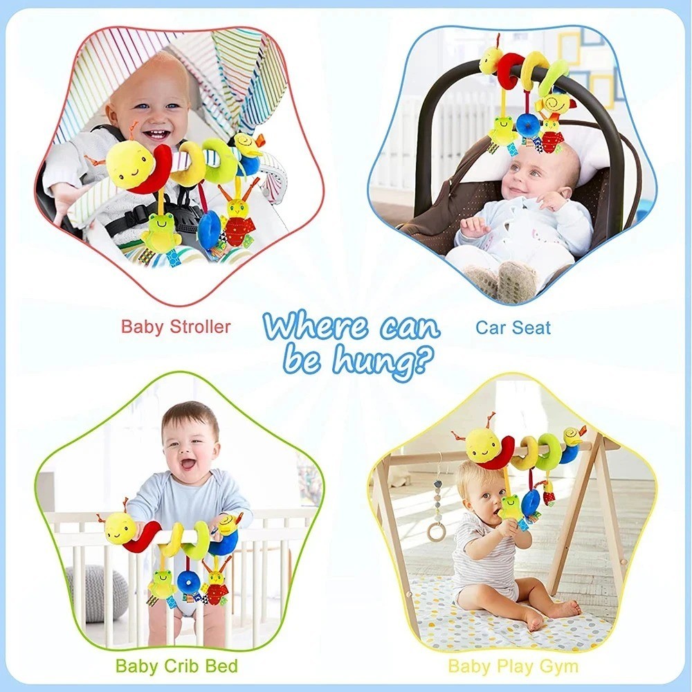 🎶 Baby Spiral Activity Toy – Musical Stroller & Crib Hanging Rattle Toy