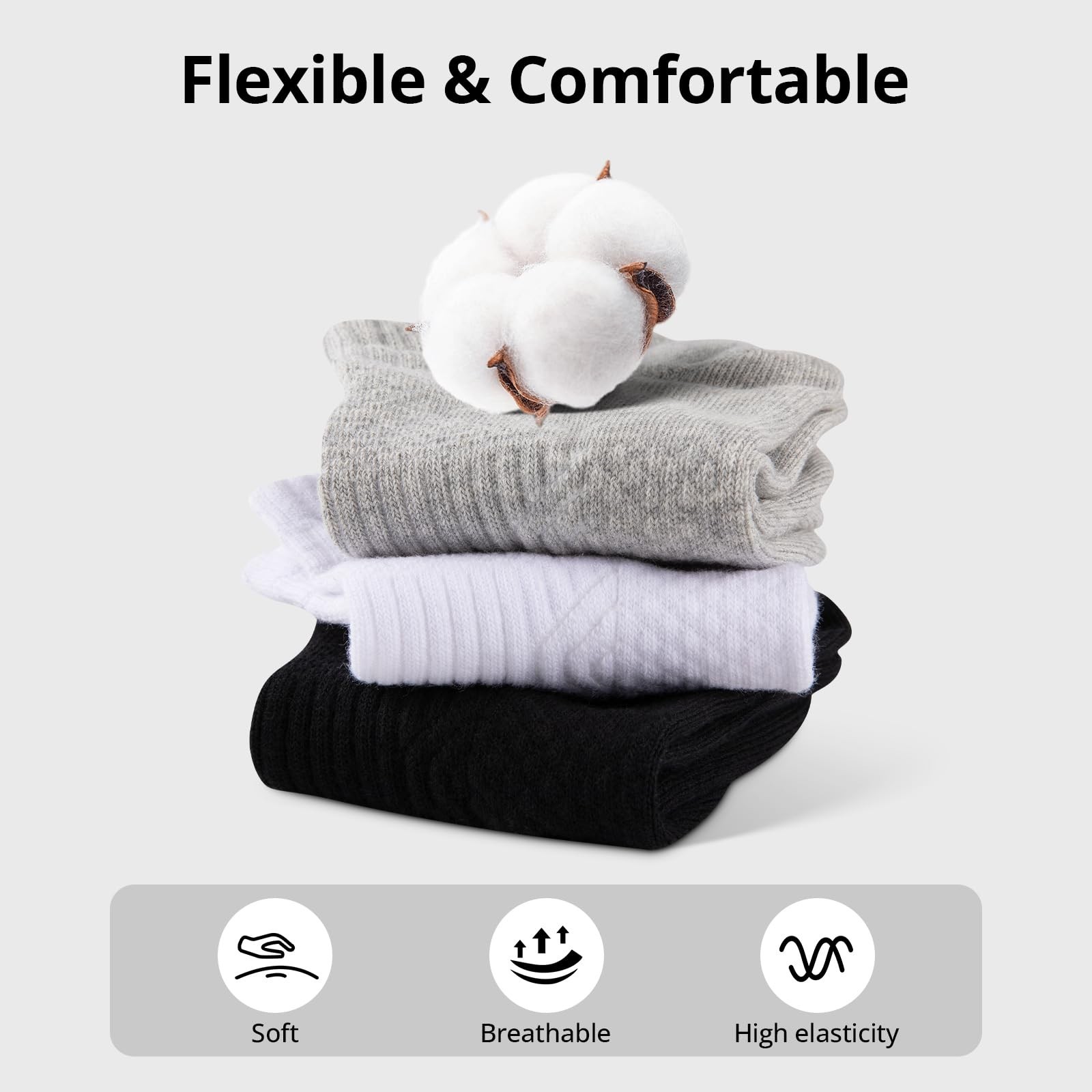 COOVAN Mens Socks 6 Pairs Cotton Ankle Breathable Casual Thin Socks Athletic …