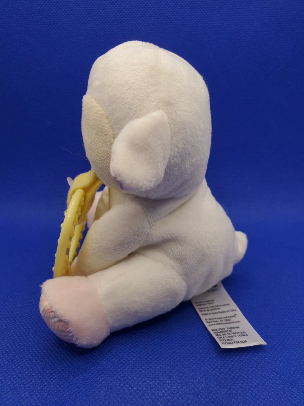 Magic Years Lamb Pacifier Holder Lovey Plush Toy White Sheep 5″ Yellow Heart