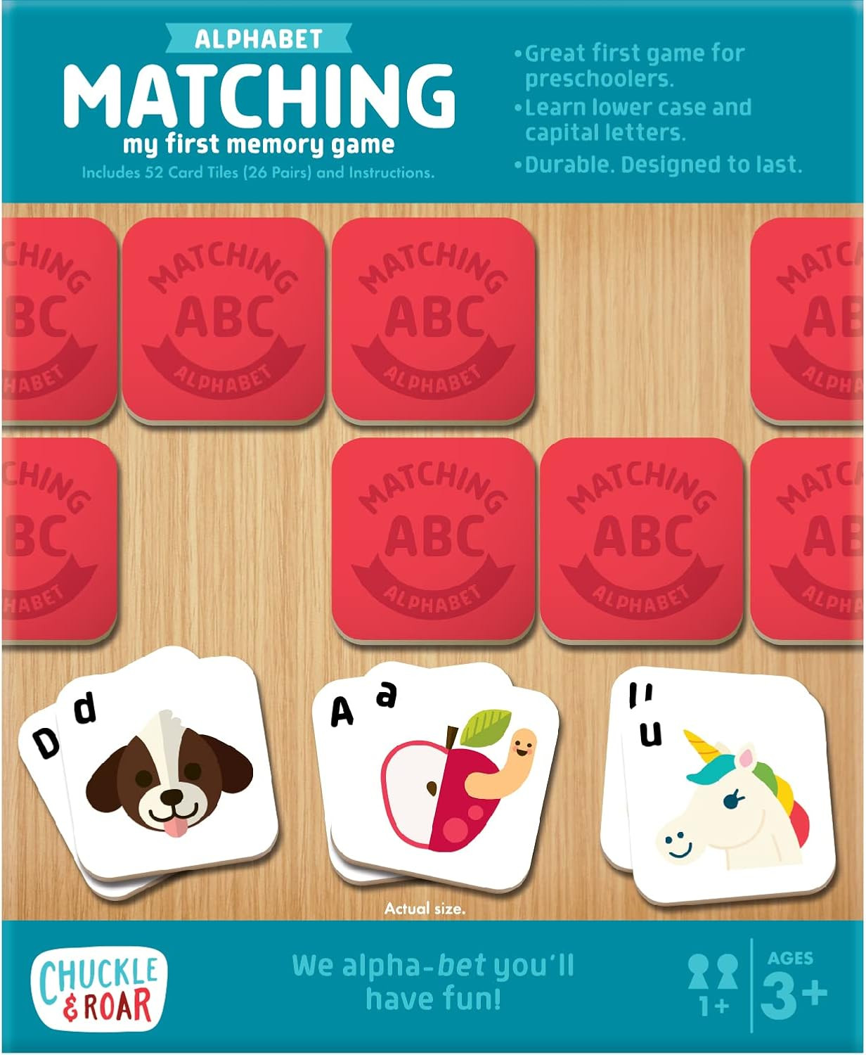 Alphabet Matching Memory Game for Kids Ages 3+ – Preschool Letter Matching Board