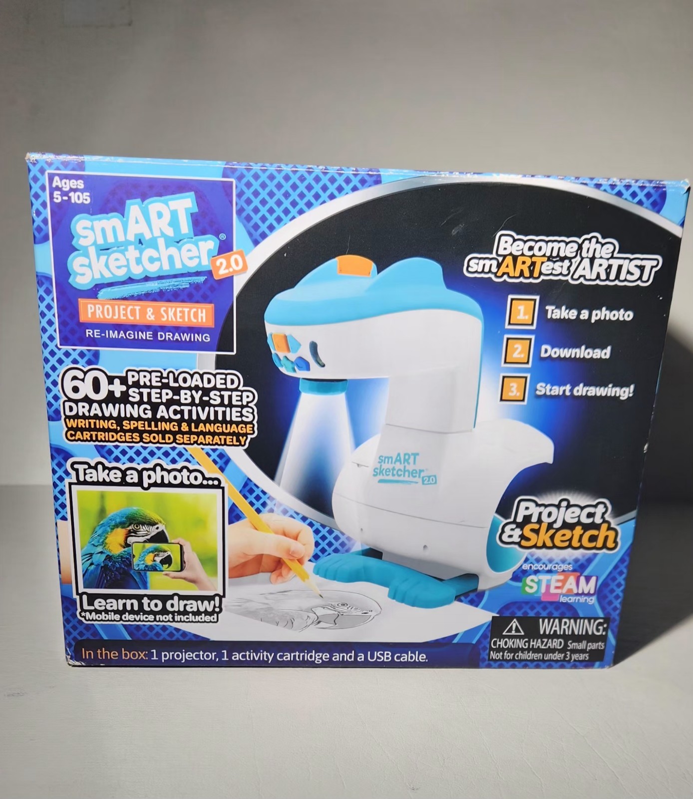SmART Sketcher 2.0 Projector Kids Project Power Cord,1Cartridge Educational