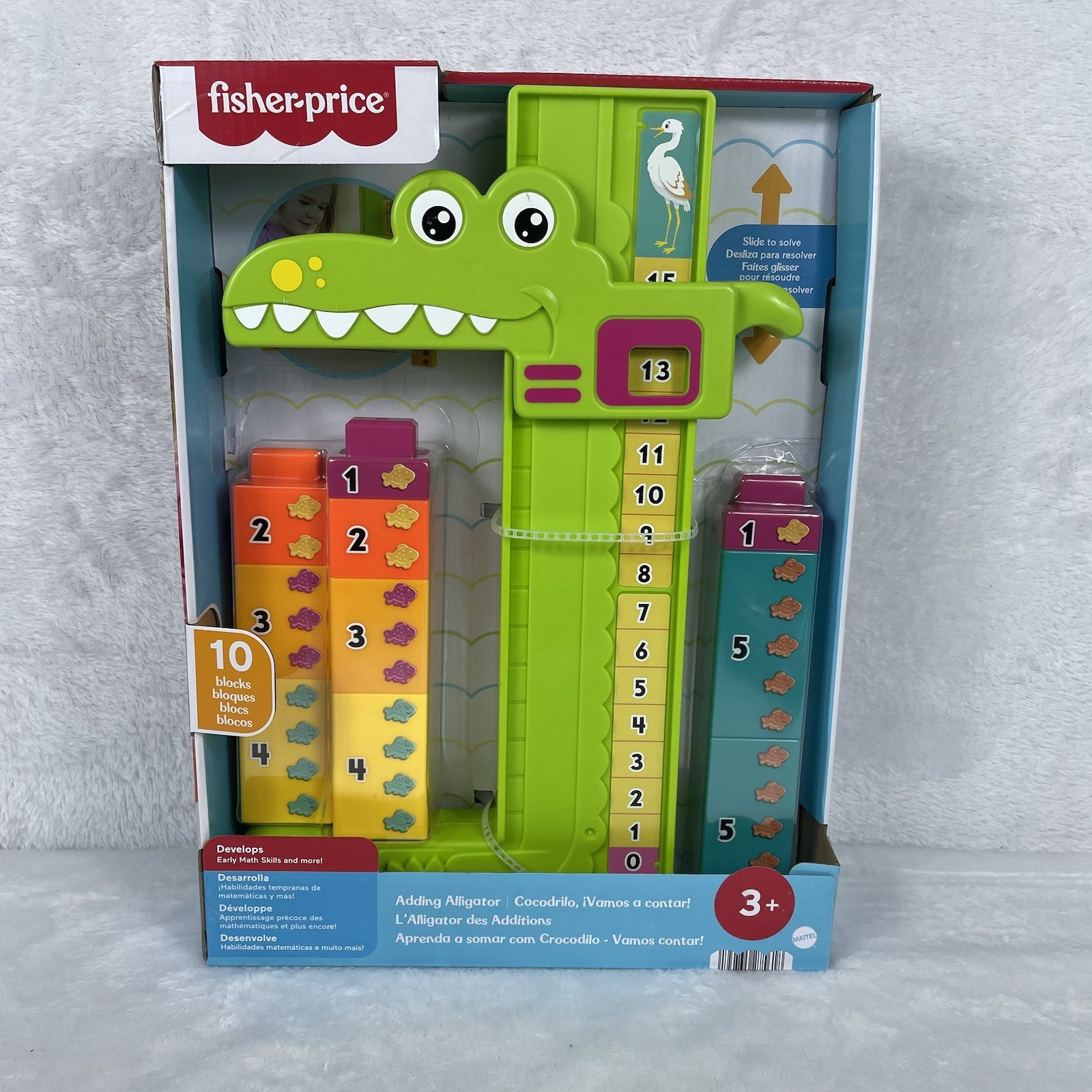 Fisher Price Adding Alligator Preschool Educational Toy with Stacking Blocks