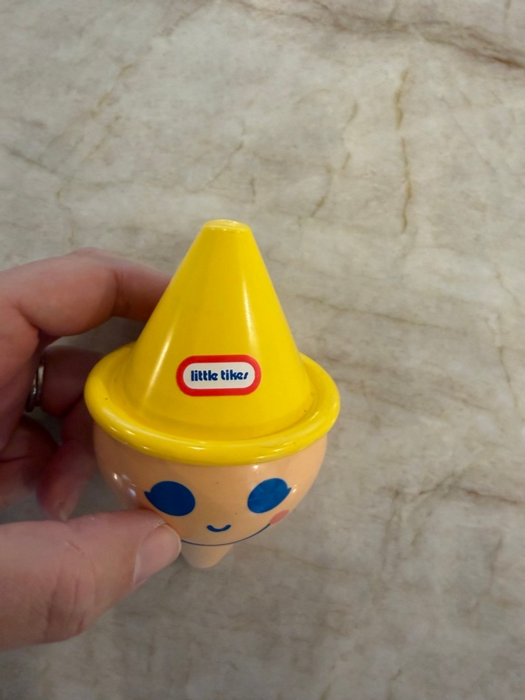 Vintage Baby Little Tikes clown spinning top Yellow & Beige Toy One Size