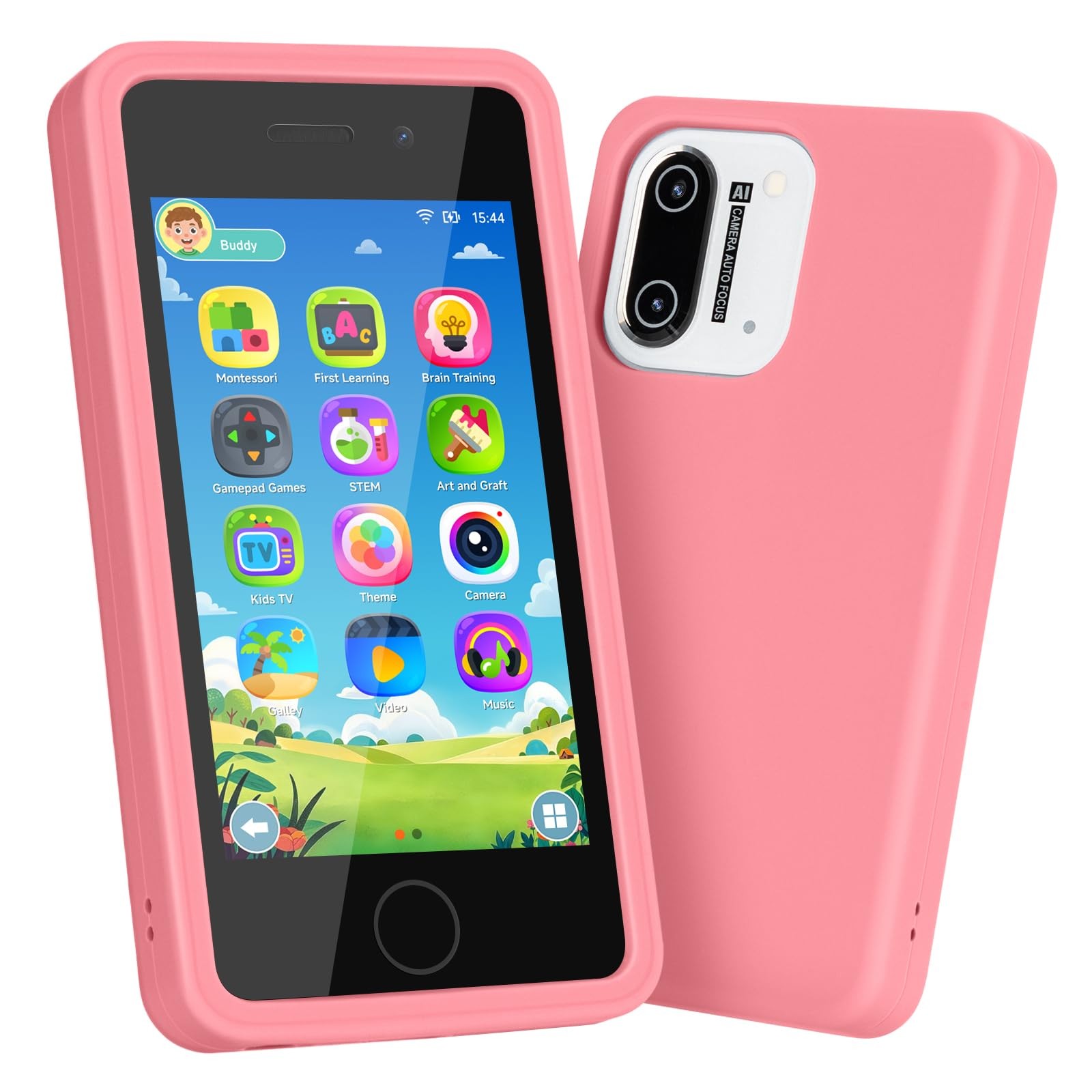 3.97″ Touchscreen Kids Toys Smart Phone, Kids Phone with Games & Dual Camera,…