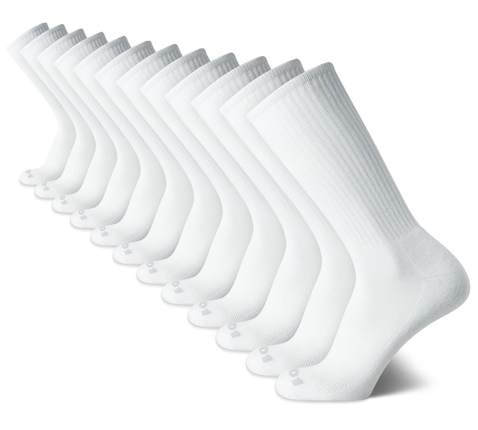 AND1 Mens Crew Socks – 12 Pack Moisture Wicking Cushioned Performance Breatha…