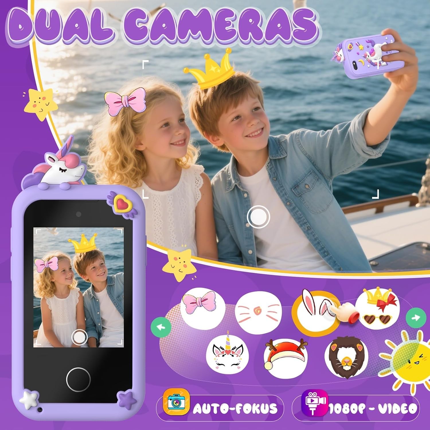 Kids Smart Phone Toys for Girls,Christmas Birthday Gifts for Girls Age 3-10 K…