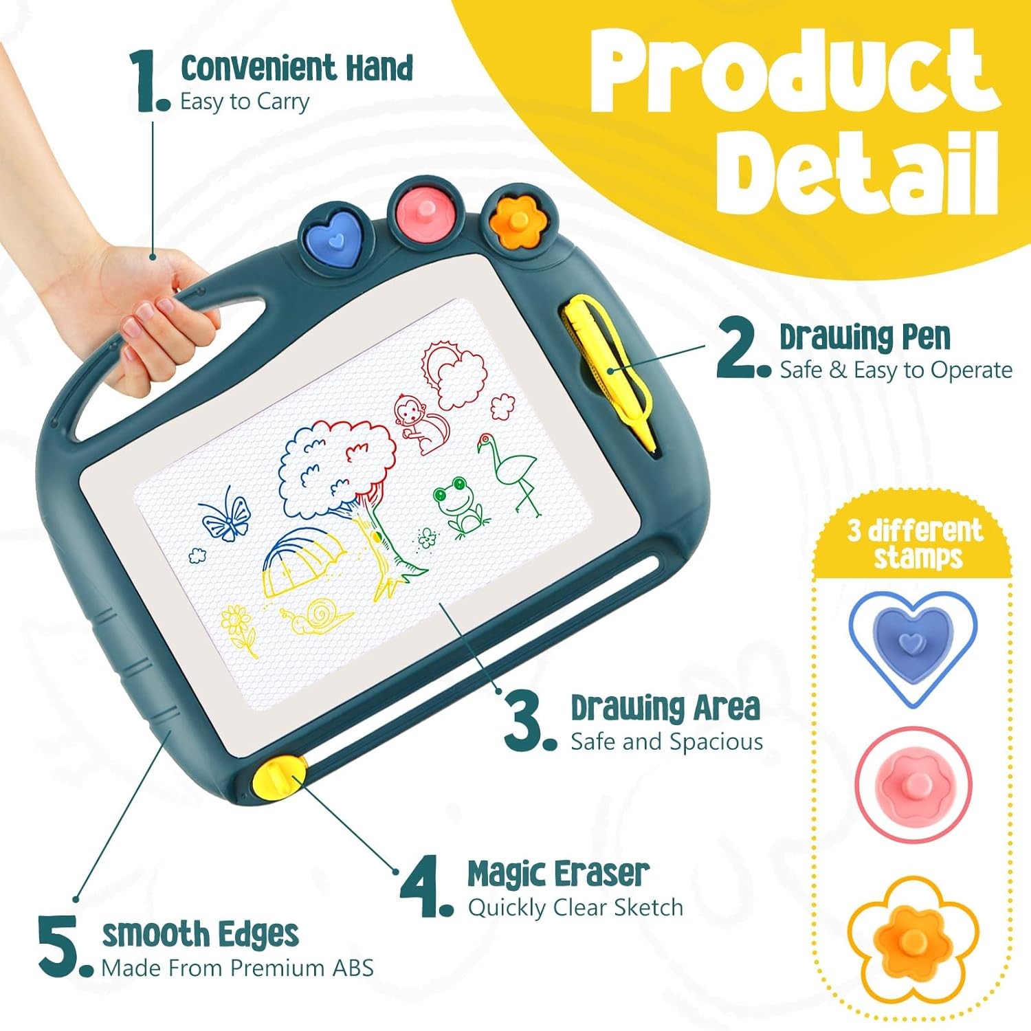 Magnetic Drawing Board for Toddlers Kids Art Supplies Age 1 2 3 Sketch Pad