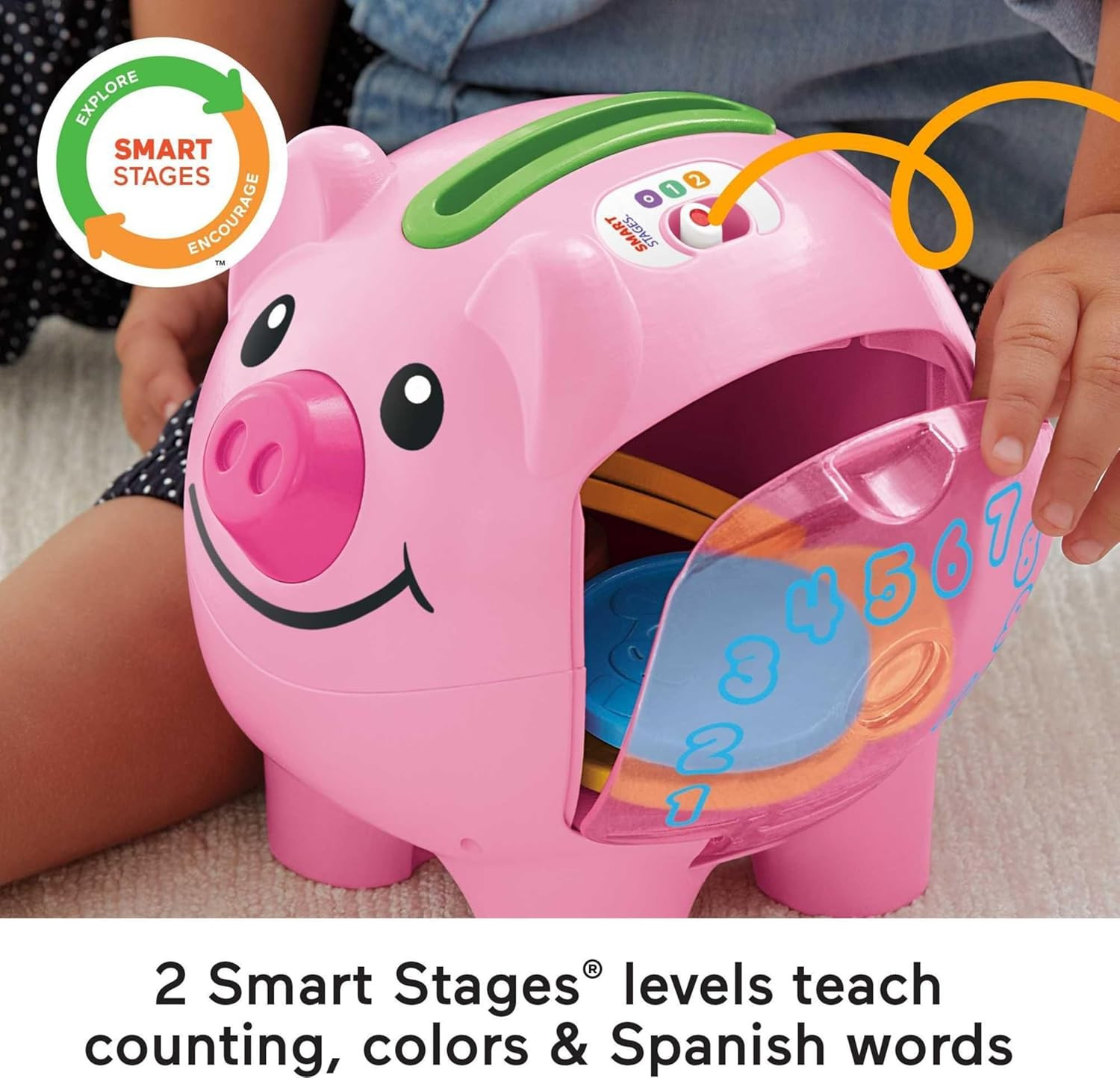 Baby & Toddler Toy Laugh & Learn Smart Stages Piggy Bank with Educational Songs