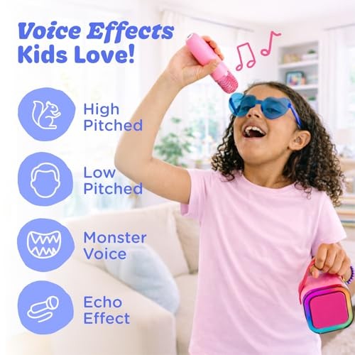 , Karaoke Machine for Kids | Includes 20+ Kid Songs | 2 Cotton Candy