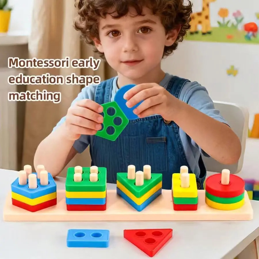 Geometric Shape Matching Block Toy Set | Early Education Cognitive Toy for Infa