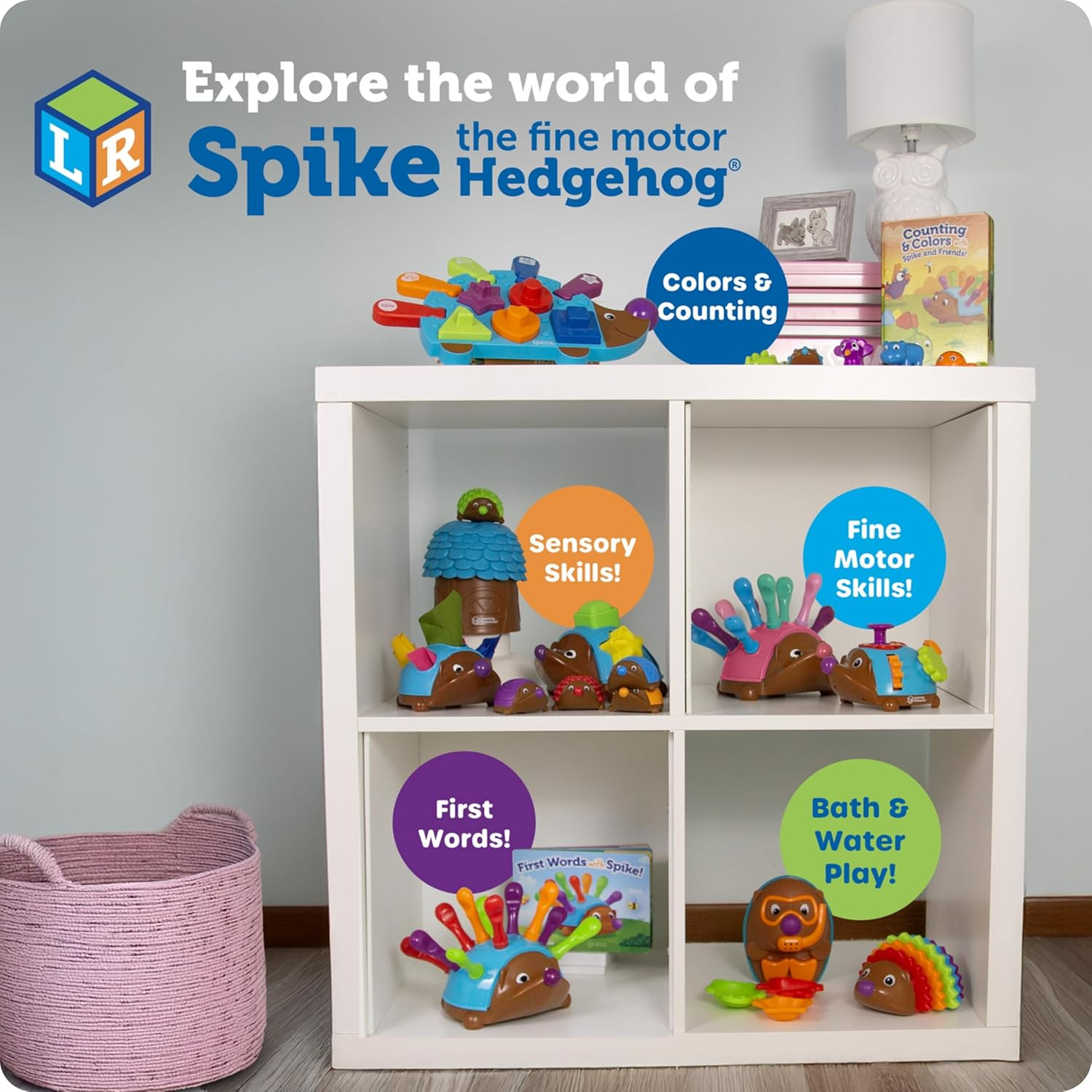 Spike the Fine Motor Hedgehog Pink – Toddler Montessori Toys, Stacking Shape, Gi