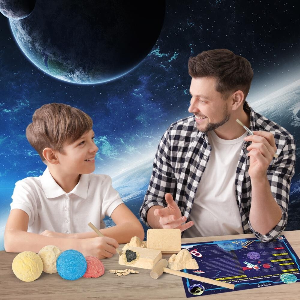 8PCS Planet Gemstone Kits Dig Out Excavation Educational Interactive Mining Toys