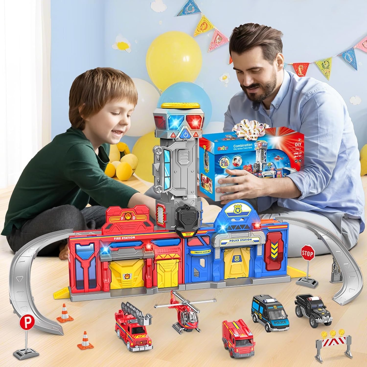 Educational City Action Toy Set with Lights and Sounds – Ages 3-8 – Portable Fun