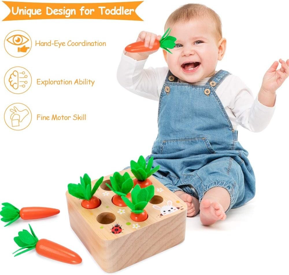 Montessori Toys Baby Easter Toys for Toddlers 1-3 Old, Educational Wooden Ca…