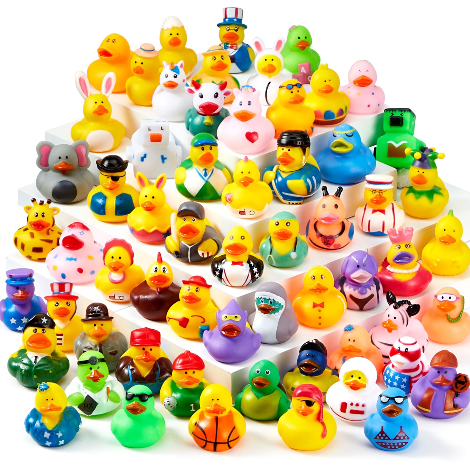 JOYIN 30 Pcs Rubber Ducks, Random Assortment Ducks Bulk Small, Multicolor