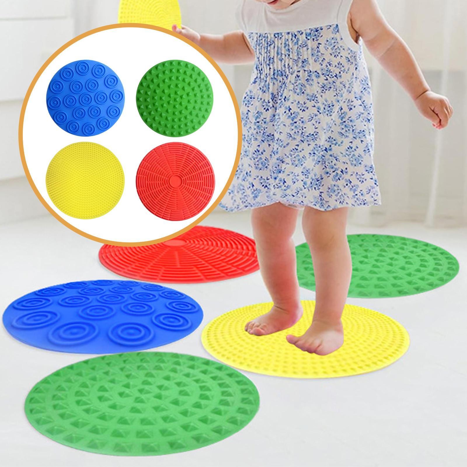 4 Pieces Silicone Sensory Mats Silicone Tactile Pad Travel Toy Sensory Stepping