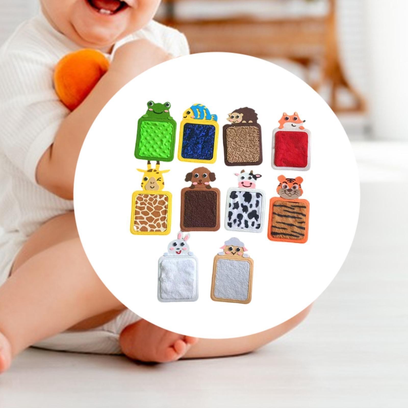 10Pcs Sensory Mats Tactile Wall Mats Cute Felt Exercise Textured Sensory Tiles