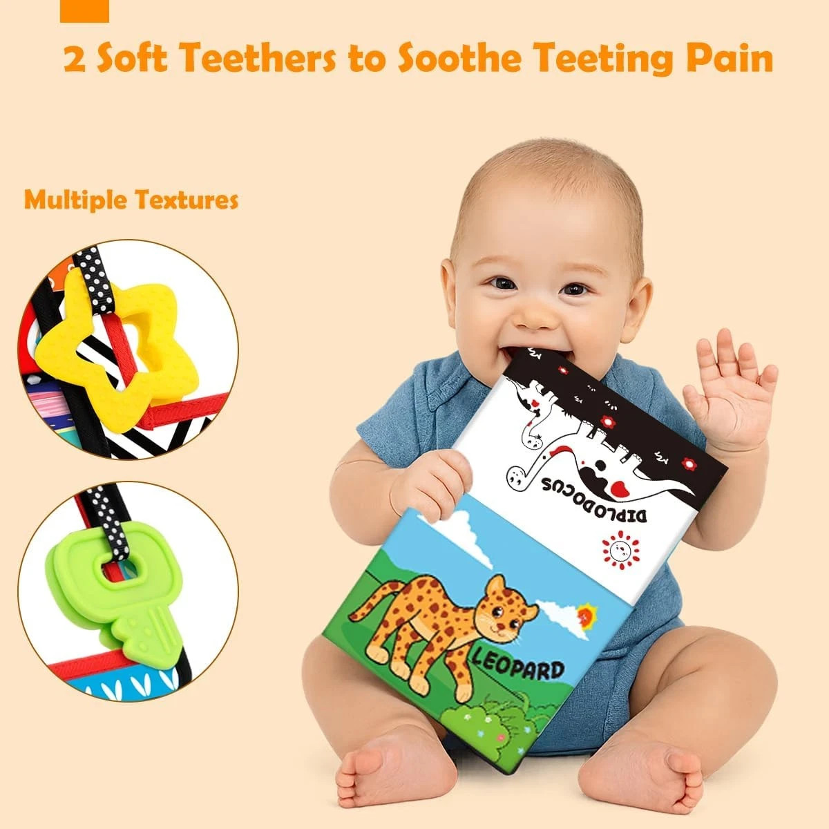 Baby Toys 0-6 Months – Tummy Time Toy Black and White High Contrast Newborn Toys